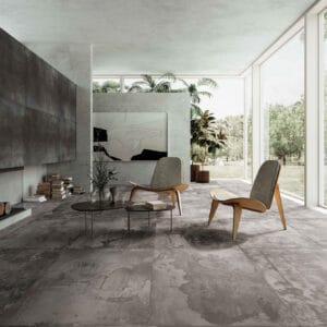 Porcelain Tile Concrete Look Refin Design Industry Raw Grey OxydeDark