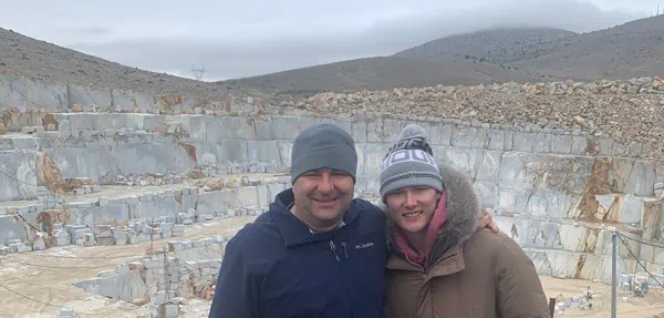 Mike Imperial and his son Cameron at one of our quarries in Europe.