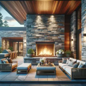 Natural Stone Veneer within a luxurious outdoor architectural setting 4